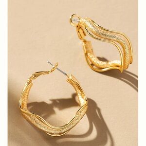 Anthropologie Wavy Hoop Earrings